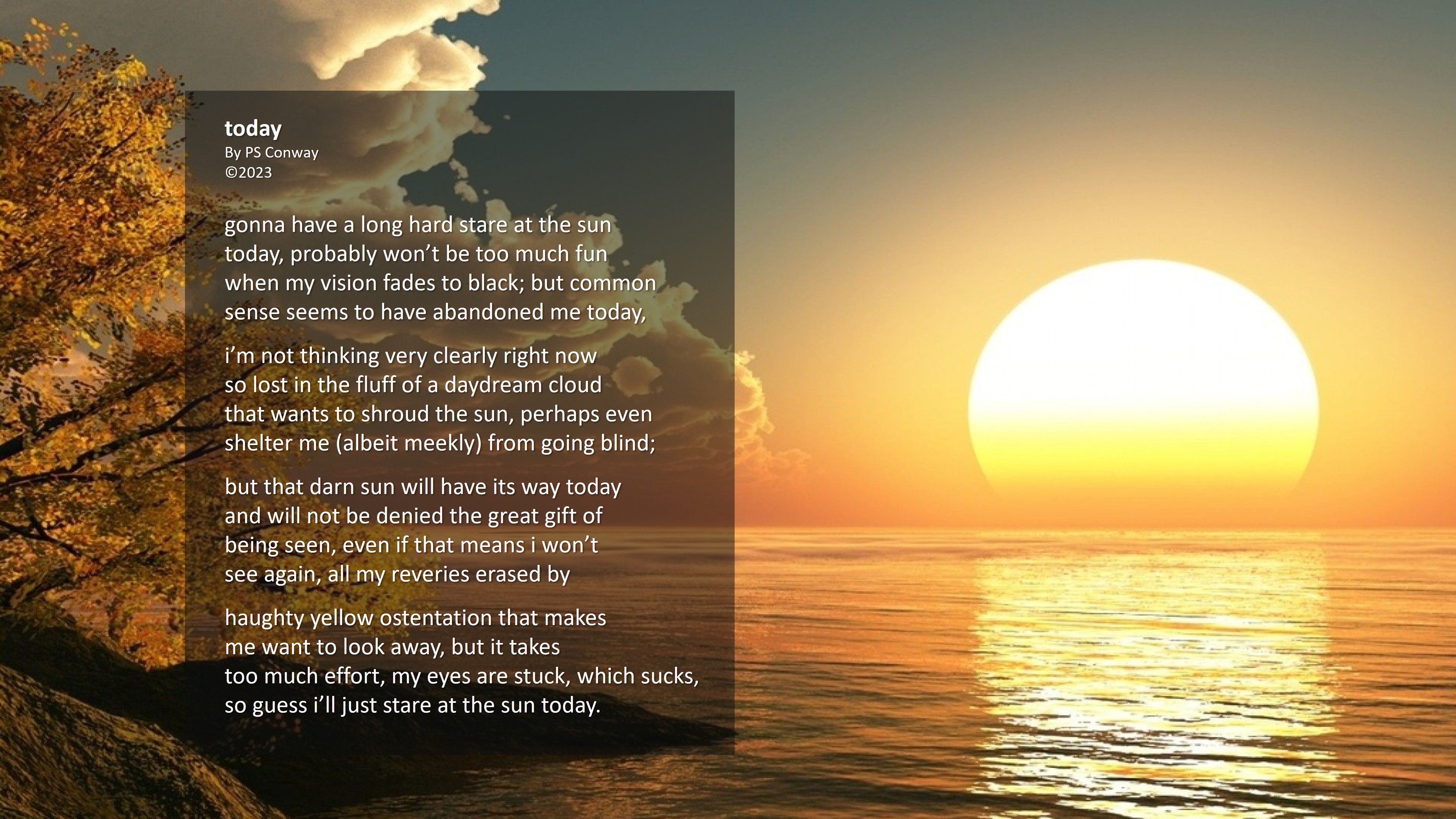 Today Poetry By Ps Conway